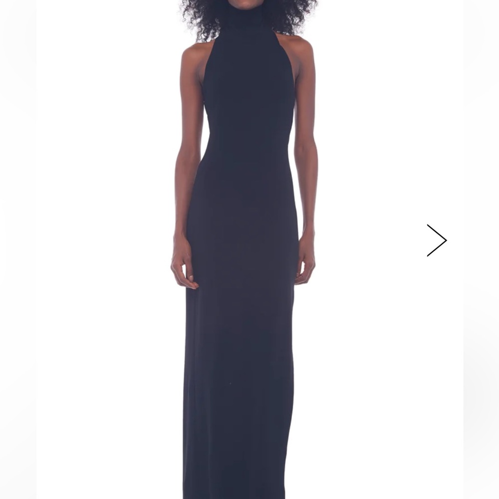 Norma Kamali Black High-Neck Column Dress